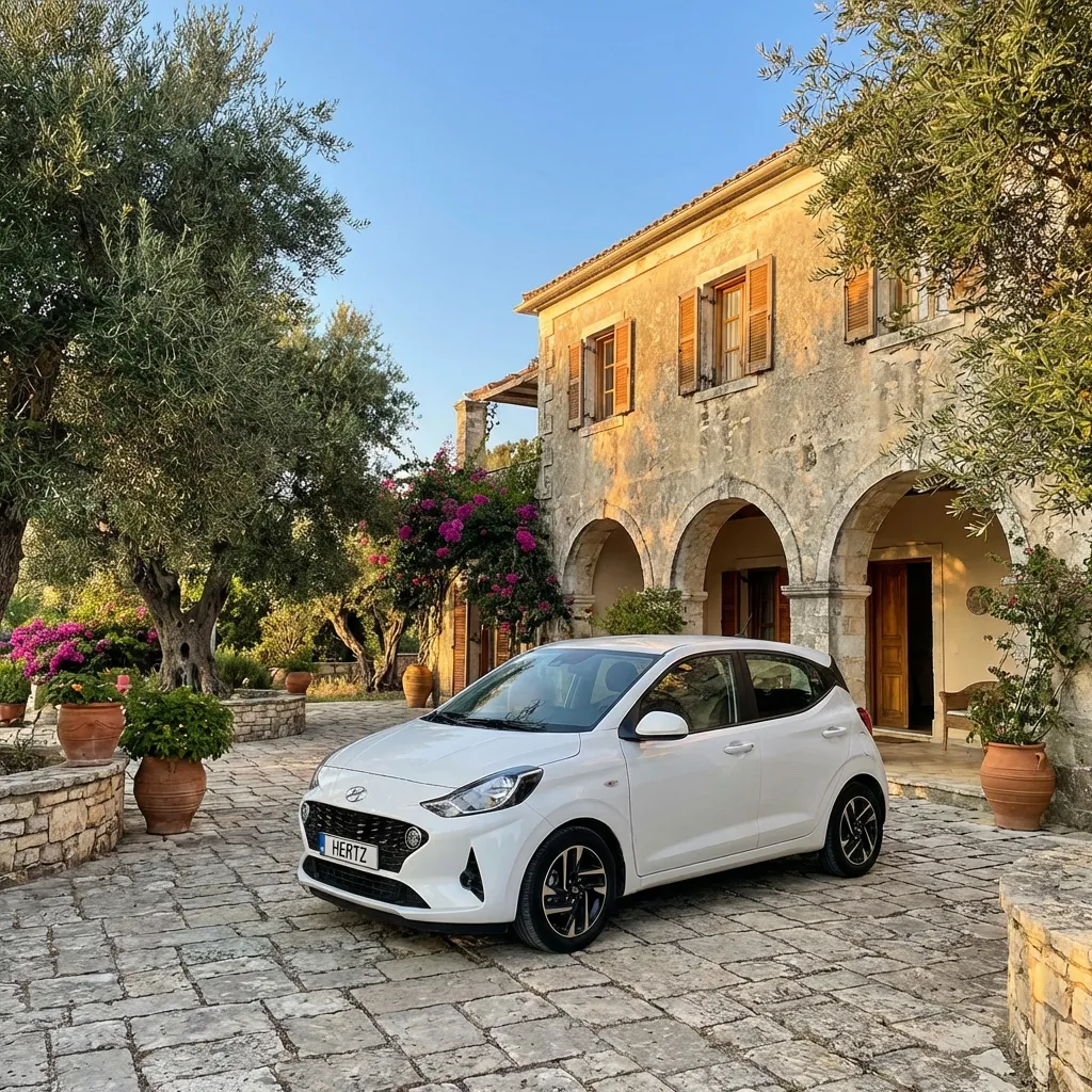 Hyundai i10 parked at Stones Villa Private Estate