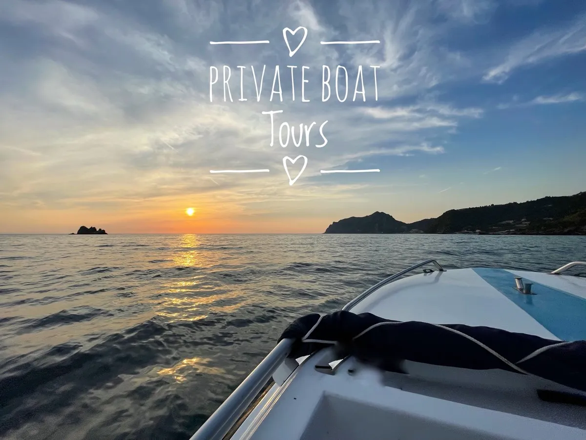 Luxury private boat tour Corfu island 2026